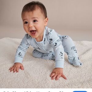 Disney Blue Baby Onesie with Mickey Mouse